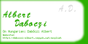 albert daboczi business card