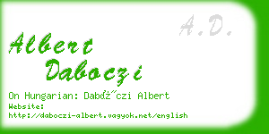 albert daboczi business card